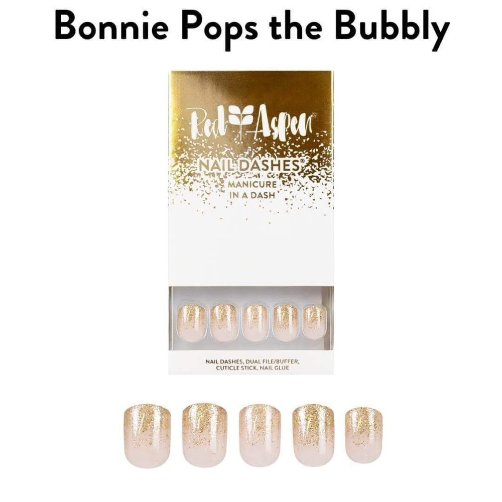 Red Aspen Nail Dashes - Bonnie Pops The Bubbly -  Press-On Nails